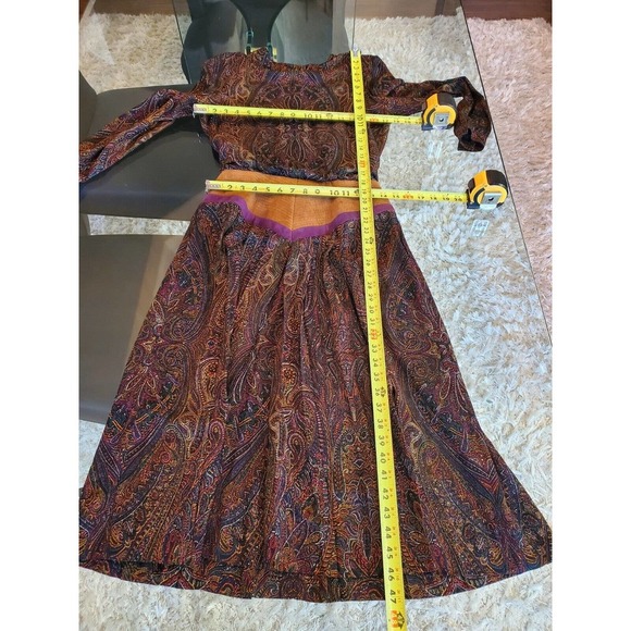 Vintage Joan Sparks for Daniel Barrett Paisley Wool Midi Dress Small - Picture 11 of 15